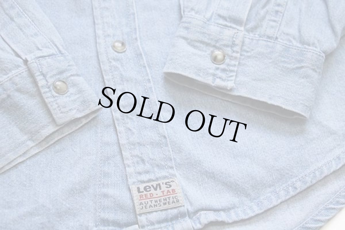 画像6: 90s Levi'sリーバイス デニム ウエスタンシャツ L (6)