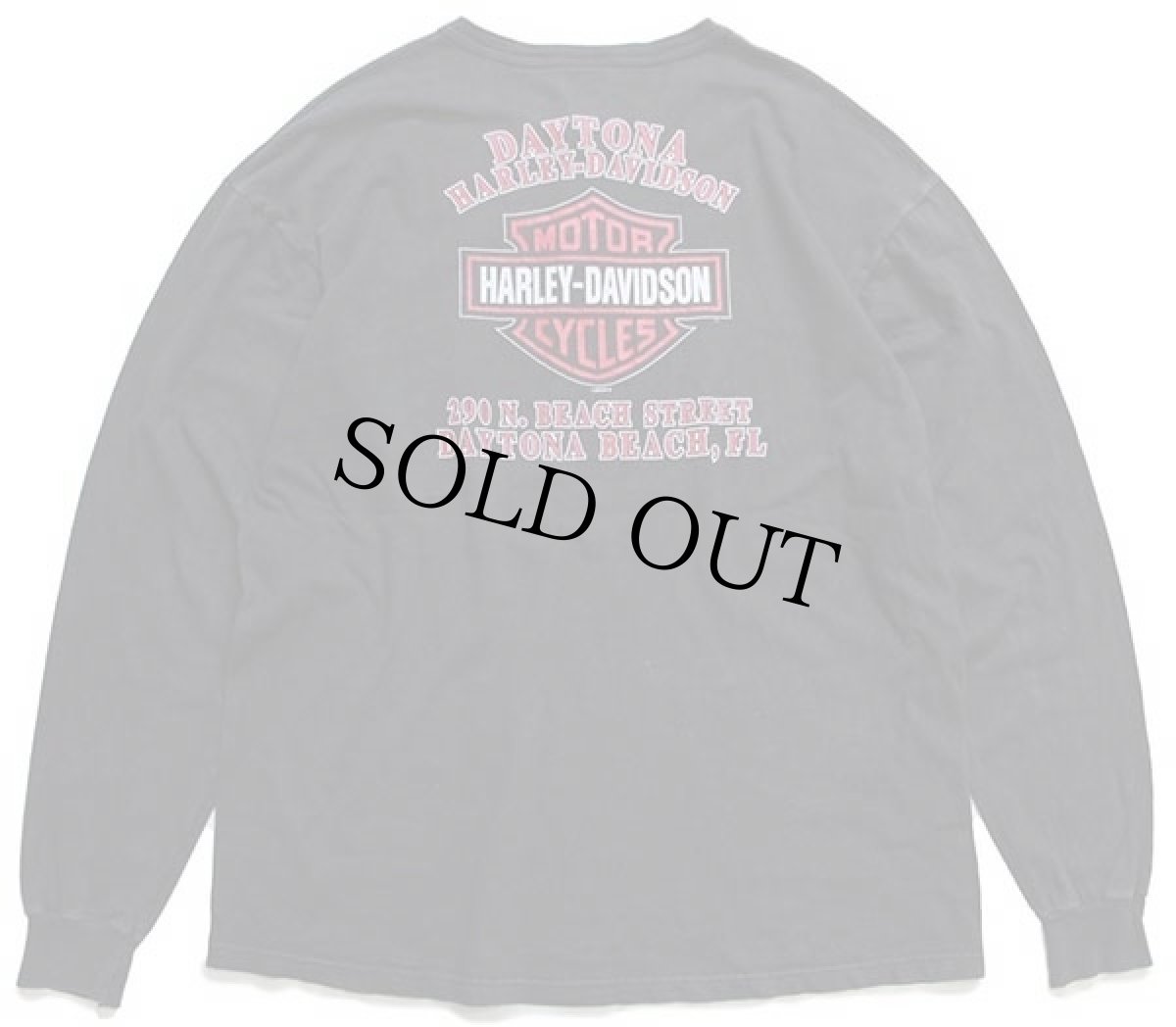 画像2: 00s HARLEY-DAVIDSON ハーレー ダビッドソン DAYTONA 両面プリント ヘンリーネック コットン 長袖Tシャツ 黒 XL (2)