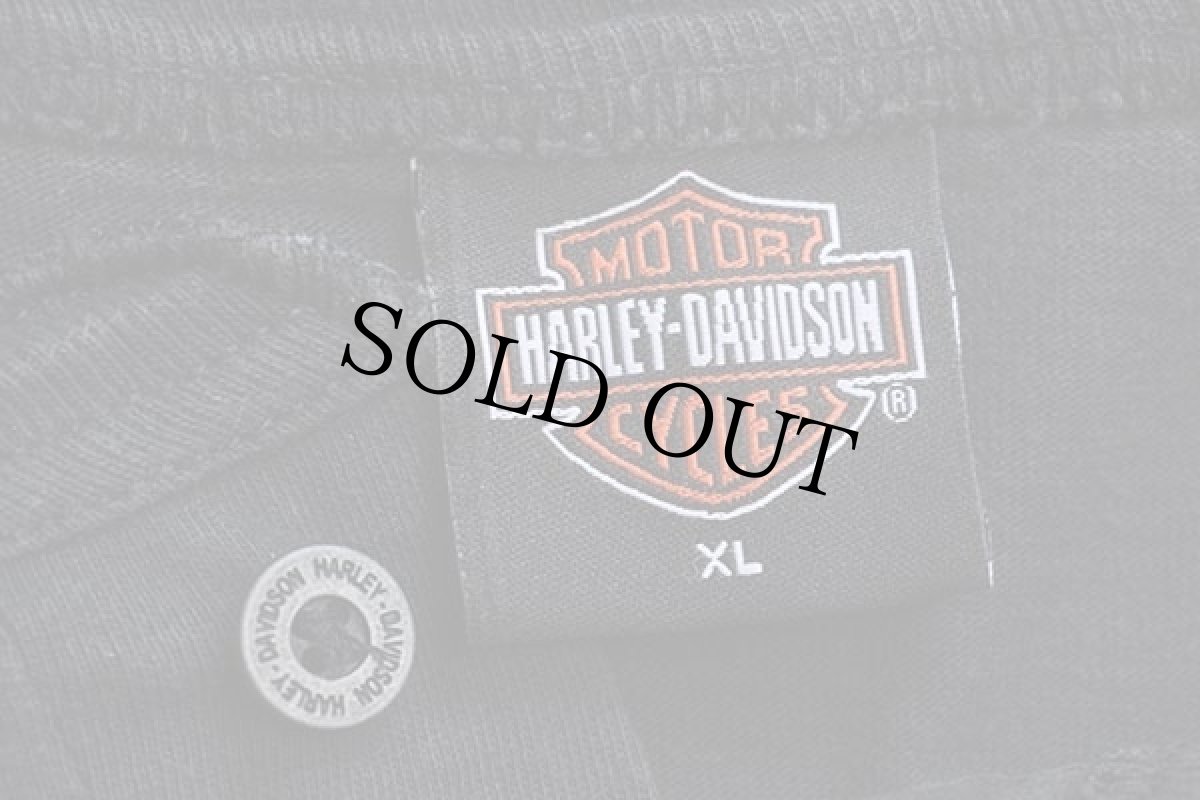 画像5: 00s HARLEY-DAVIDSON ハーレー ダビッドソン DAYTONA 両面プリント ヘンリーネック コットン 長袖Tシャツ 黒 XL (5)