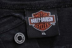 画像5: 00s HARLEY-DAVIDSON ハーレー ダビッドソン DAYTONA 両面プリント ヘンリーネック コットン 長袖Tシャツ 黒 XL (5)