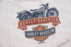 画像5: 00s HARLEY-DAVIDSON ハーレー ダビッドソン SKAGIT 両面プリント コットン ポケット付き 長袖Tシャツ 白 L (5)