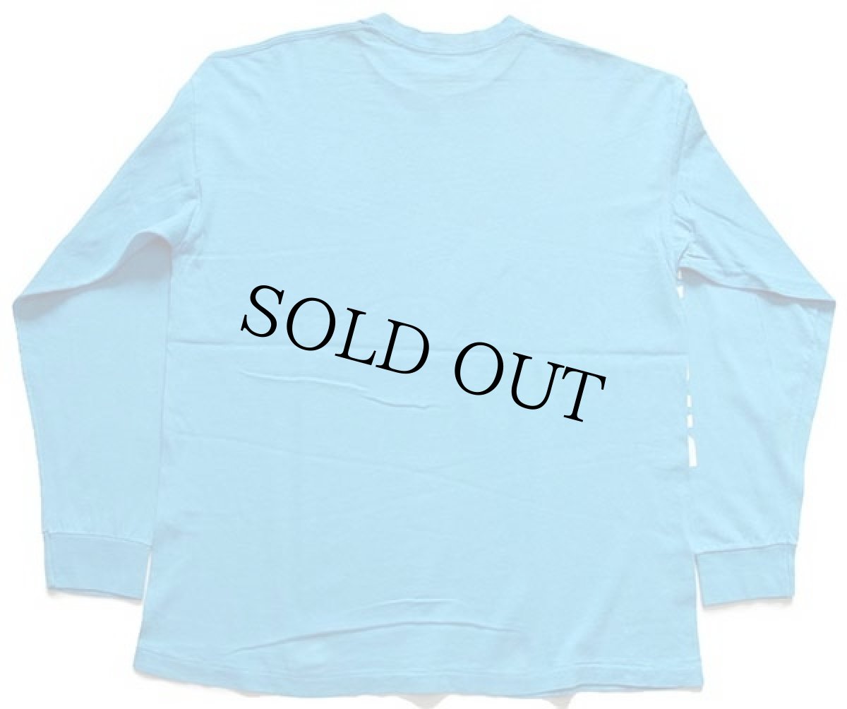 画像2: 80s USA製 COLUMBUS ロゴ コットン 長袖Tシャツ 水色 XL (2)