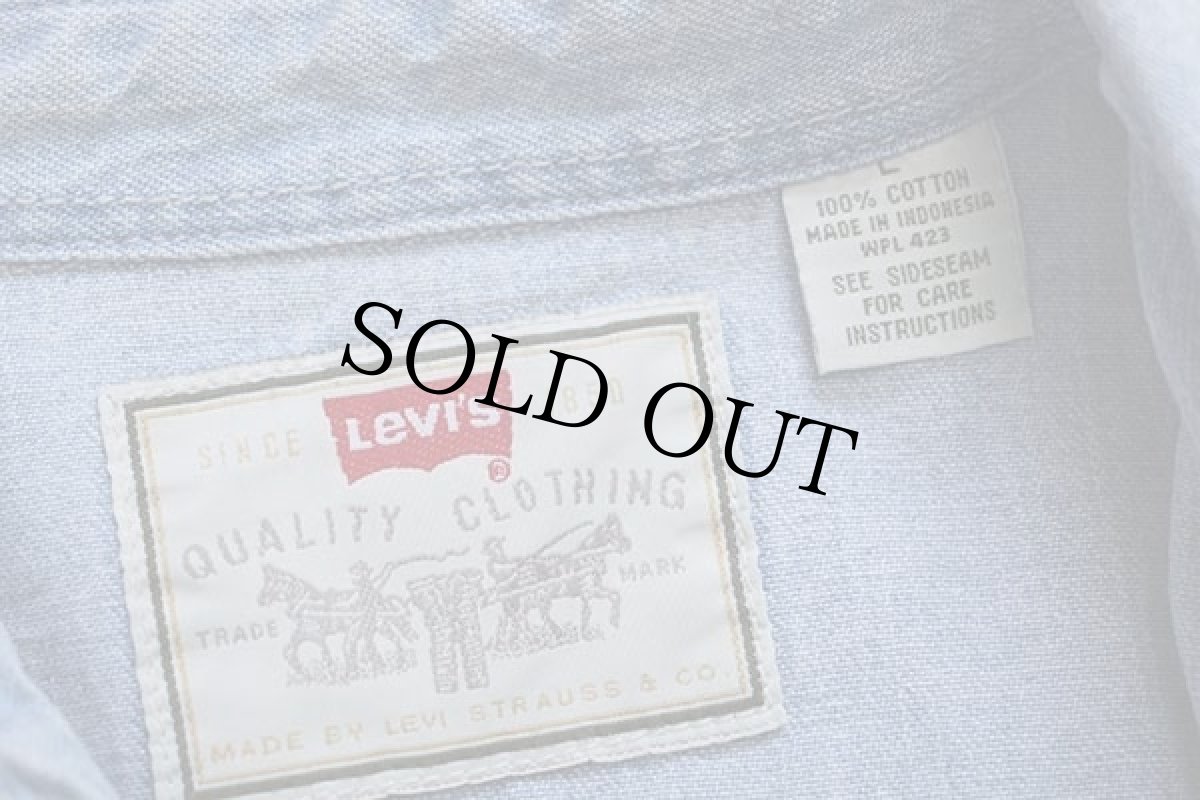 画像4: 90s Levi'sリーバイス デニム ウエスタンシャツ L (4)