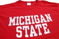 画像2: 00s MICHIGAN STATE コットン 長袖Tシャツ 赤 L (2)