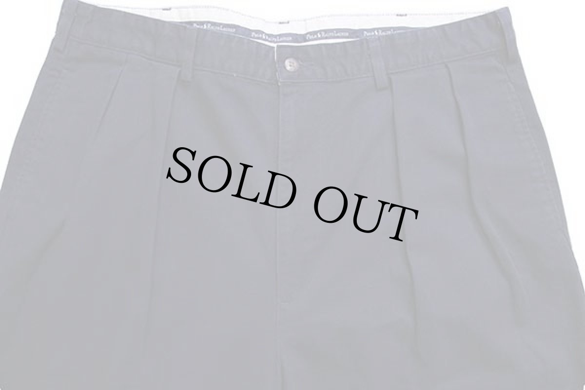 画像4: 90s USA製 ポロ ラルフローレン ツータック コットン チノパン 濃紺 w38 L30★79 (4)