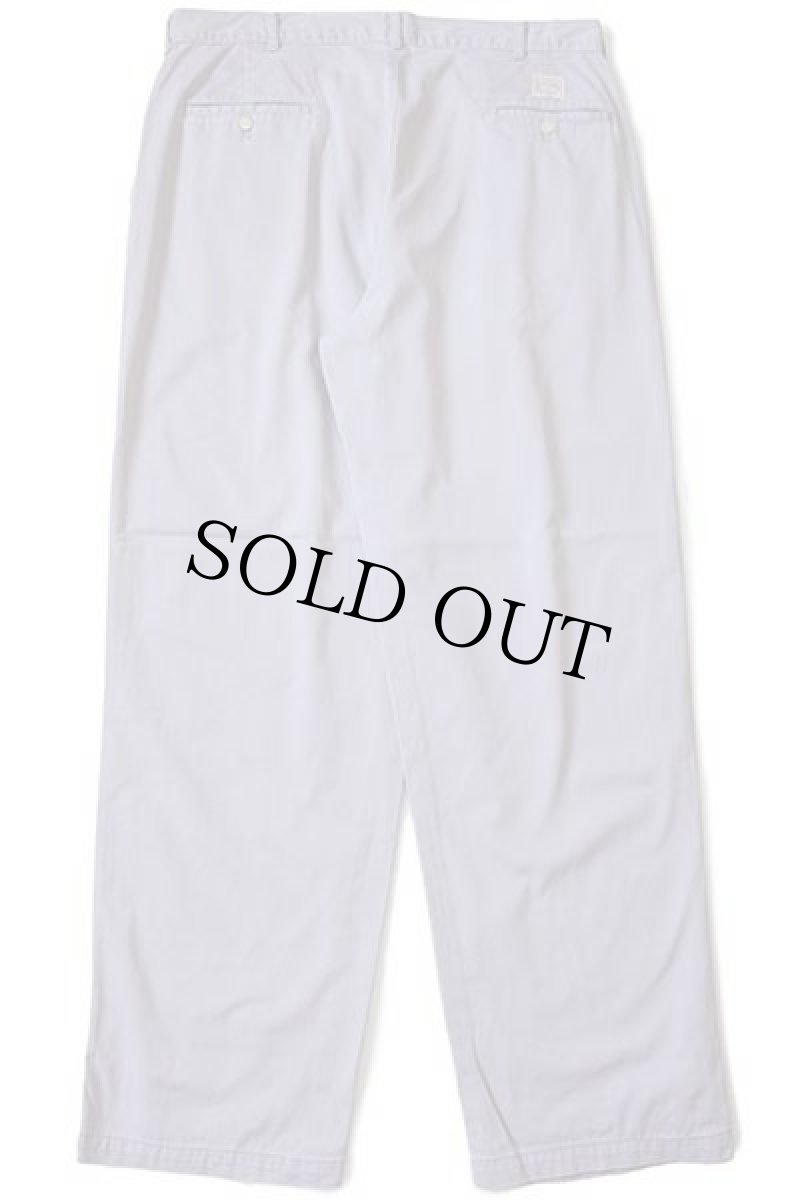 画像3: 90s USA製 ポロ ラルフローレン ツータック コットン チノパン ライトグレー w36 (3)