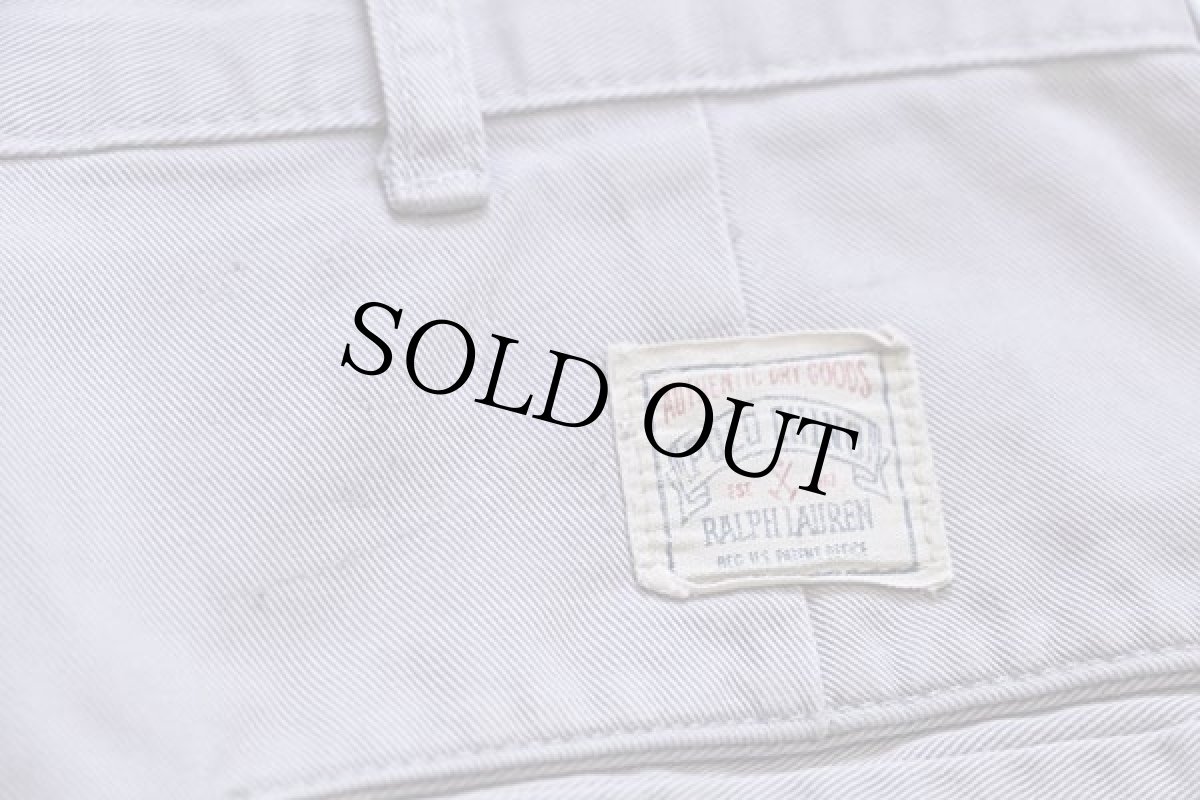 画像7: 90s USA製 ポロ ラルフローレン ツータック コットン チノパン ライトグレー w36 (7)