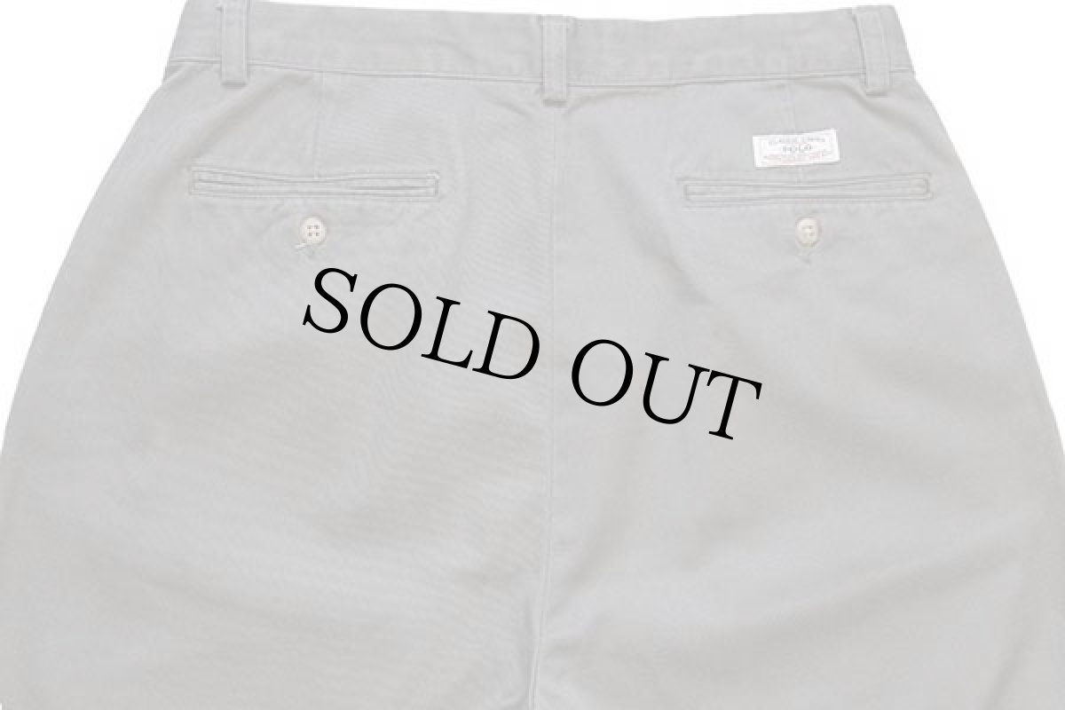 画像5: 90s ポロ ラルフローレン ANDREW PANT ツータック コットン チノパン グレー w32 L32 (5)