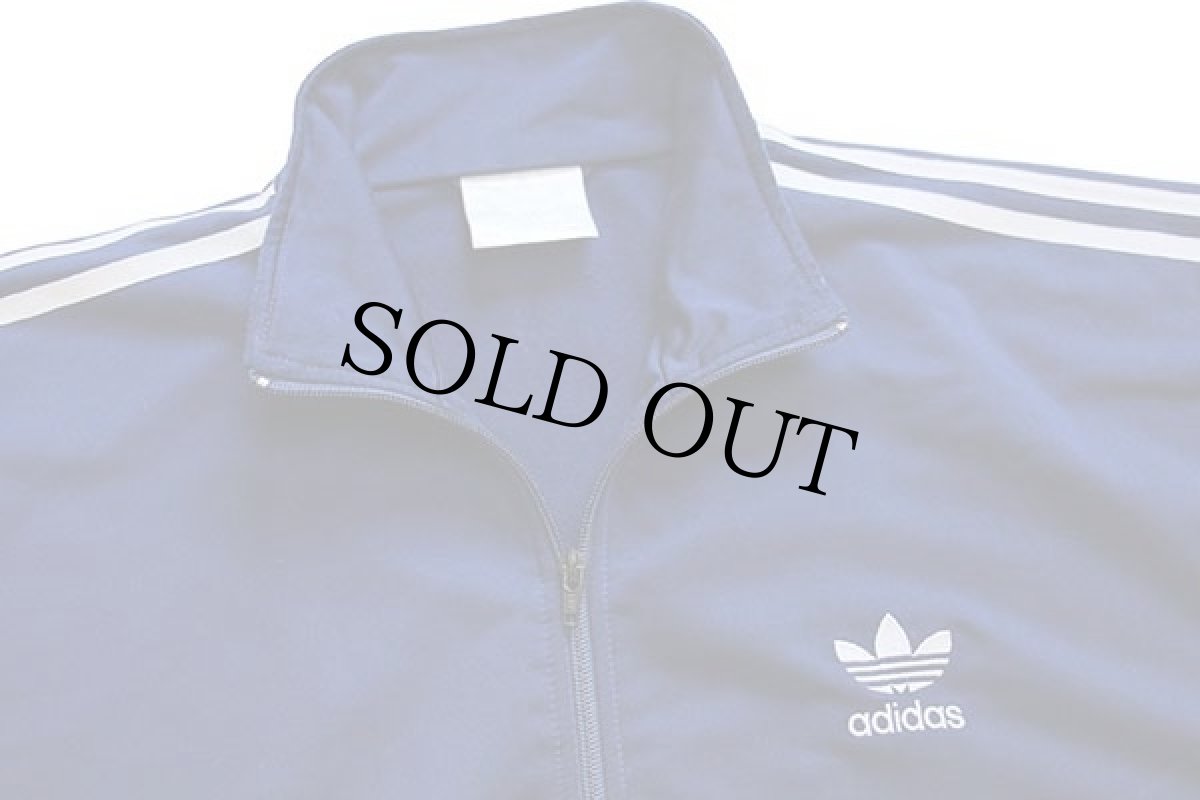 画像3: 90s adidasアディダス トレフォイル ロゴ刺繍 トラックジャケット 紺×白 L★ジャージ (3)
