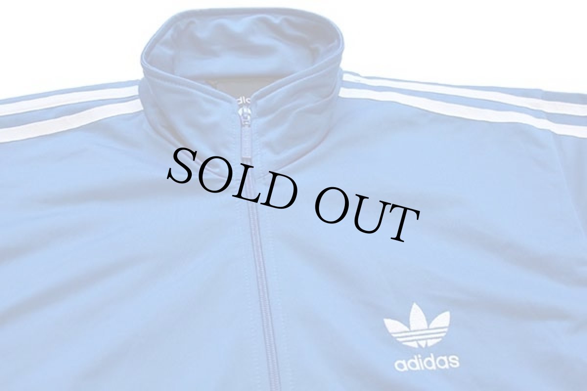 画像3: adidasアディダス トレフォイル ロゴ刺繍 トラックジャケット 青×白 S★ジャージ (3)