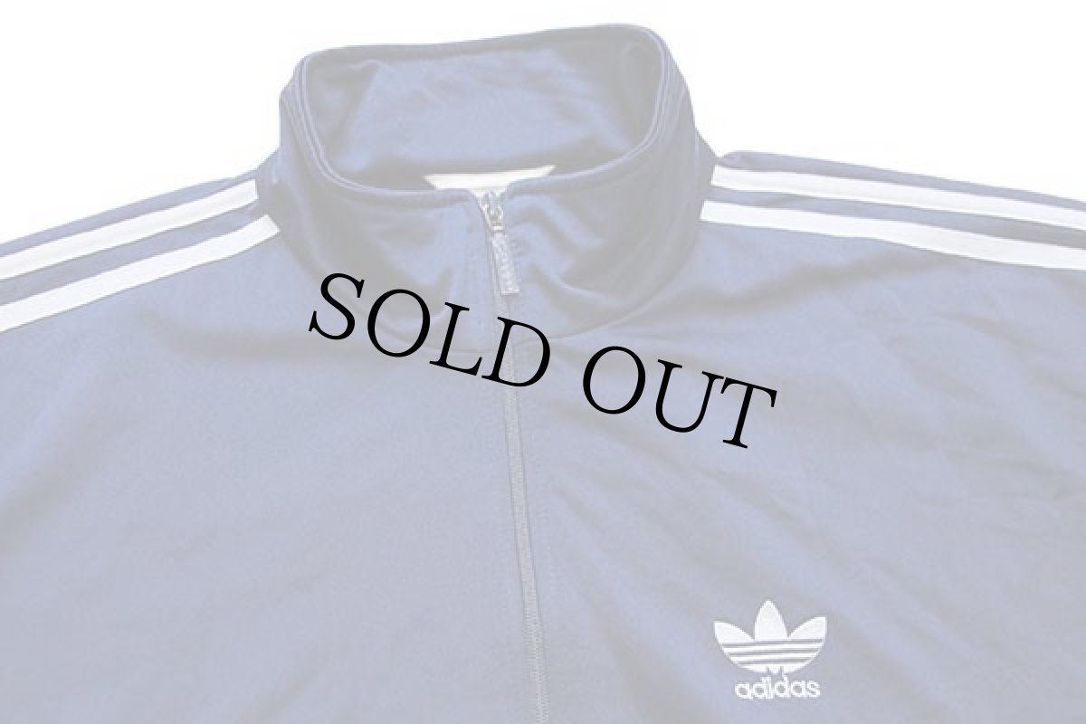画像3: 90s adidasアディダス トレフォイル ロゴ刺繍 トラックジャケット 紺×白 L★ジャージ (3)