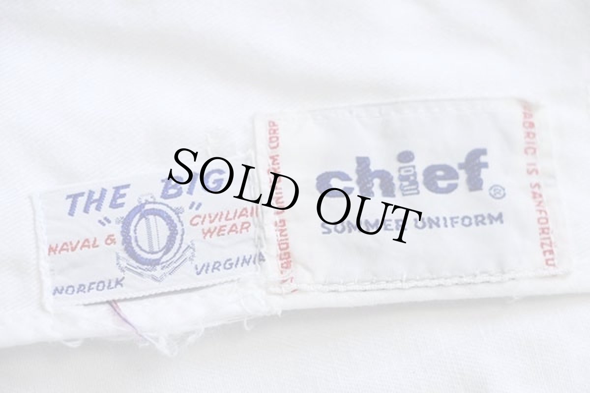 画像4: 60s 米軍 U.S.NAVY NAVAL&CIVILIAN WEAR パッチ付き コットンツイル ダブルブレスト オフィサージャケット 白 (4)