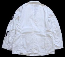 画像2: 60s 米軍 U.S.NAVY NAVAL&CIVILIAN WEAR パッチ付き コットンツイル ダブルブレスト オフィサージャケット 白 (2)