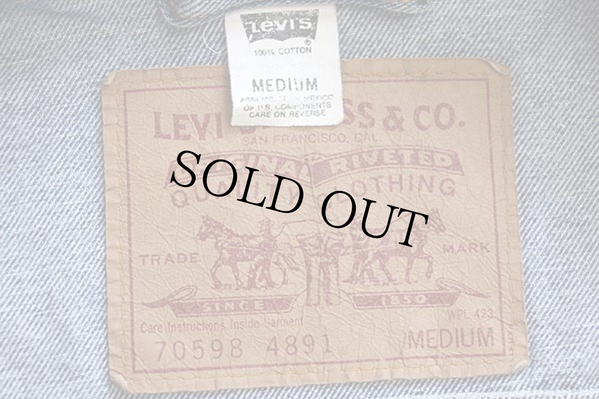 画像4: 90s メキシコ製 Levi'sリーバイス 70598 デカパッチ デニムジャケット 4ポケット M (4)