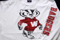 画像3: 90s USA製 JANSPORTジャンスポーツ BADGERS バッキー コットン 長袖Tシャツ 白 XL (3)