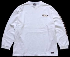 画像1: 90s USA製 JANSPORTジャンスポーツ UCLA BRUINS コットン 長袖Tシャツ 白 L (1)