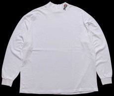 画像1: 90s USA製 Gatorade ロゴ刺繍 モックネック 長袖Tシャツ 白 XL (1)
