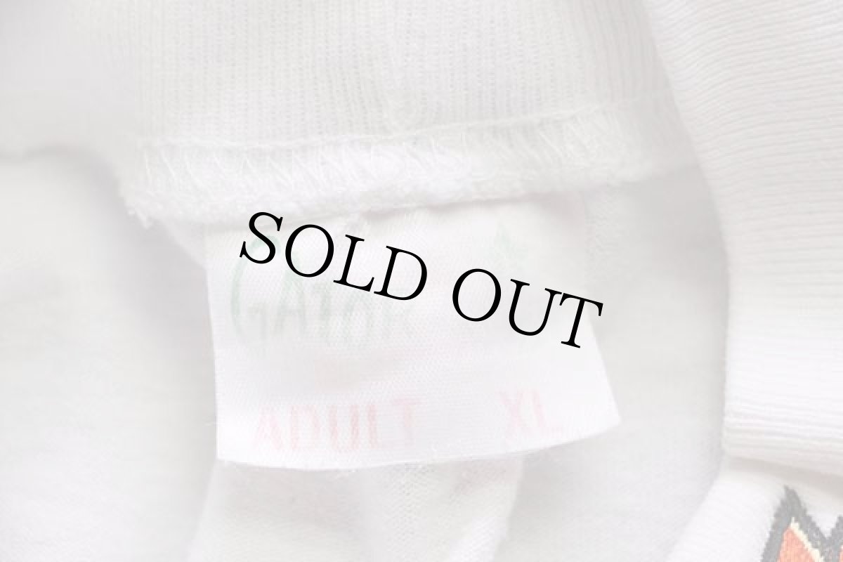 画像4: 90s USA製 Gatorade ロゴ刺繍 モックネック 長袖Tシャツ 白 XL (4)