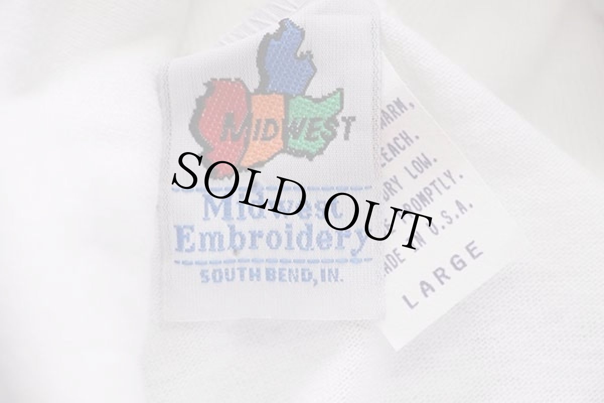 画像4: 90s USA製 バッキー 刺繍 タートルネック コットン 長袖Tシャツ 白 L (4)