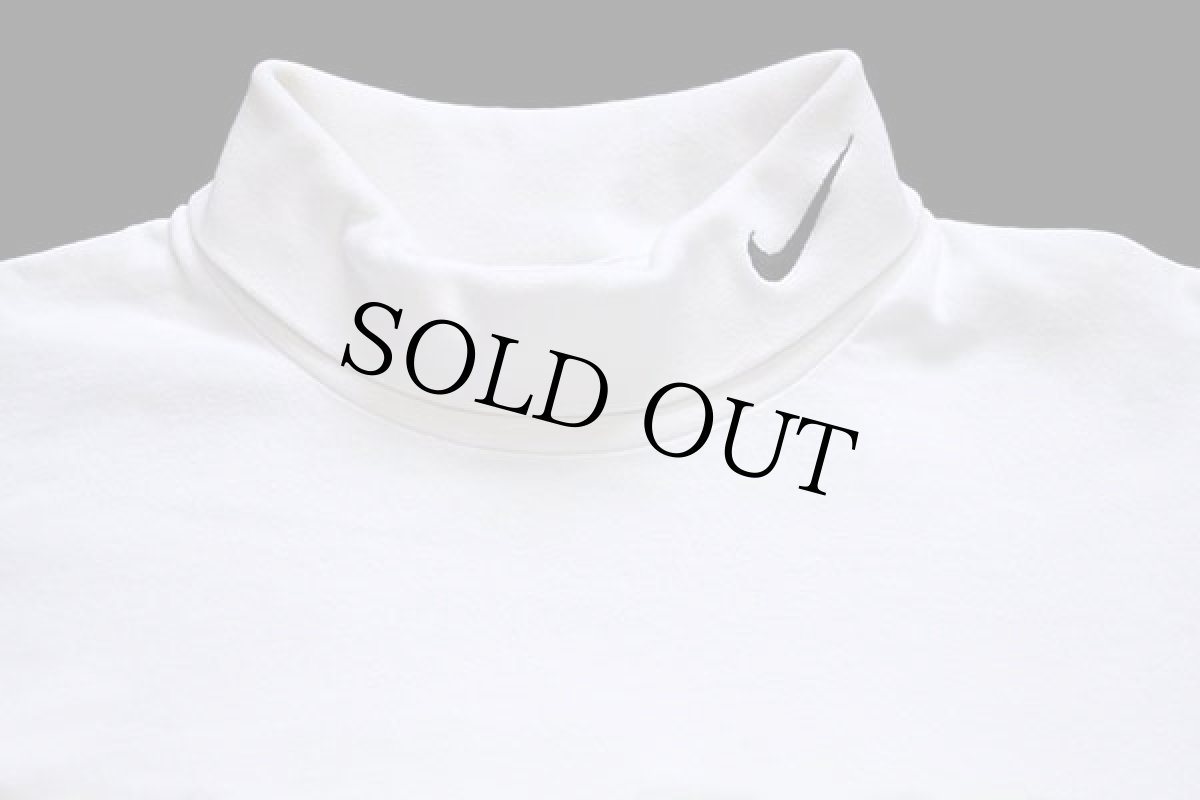 画像3: 90s USA製 NIKEナイキ ワンポイント タートルネック コットン カットソー 白 XL (3)