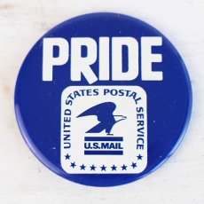 画像1: ビンテージ PRIDE UNITED STATES POSTAL SERVICE U.S.MAIL 缶バッジ★ポストマン (1)