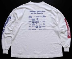 画像2: 90s USA製 RUSSELLラッセル Delchamps CHARITY RUN 95 スニーカー 協賛 両面プリント コットン 長袖Tシャツ 白 XL (2)