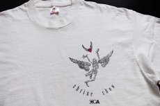 画像3: 90s USA製 shrine show スカル ハート コットン 長袖Tシャツ 生成り XL (3)