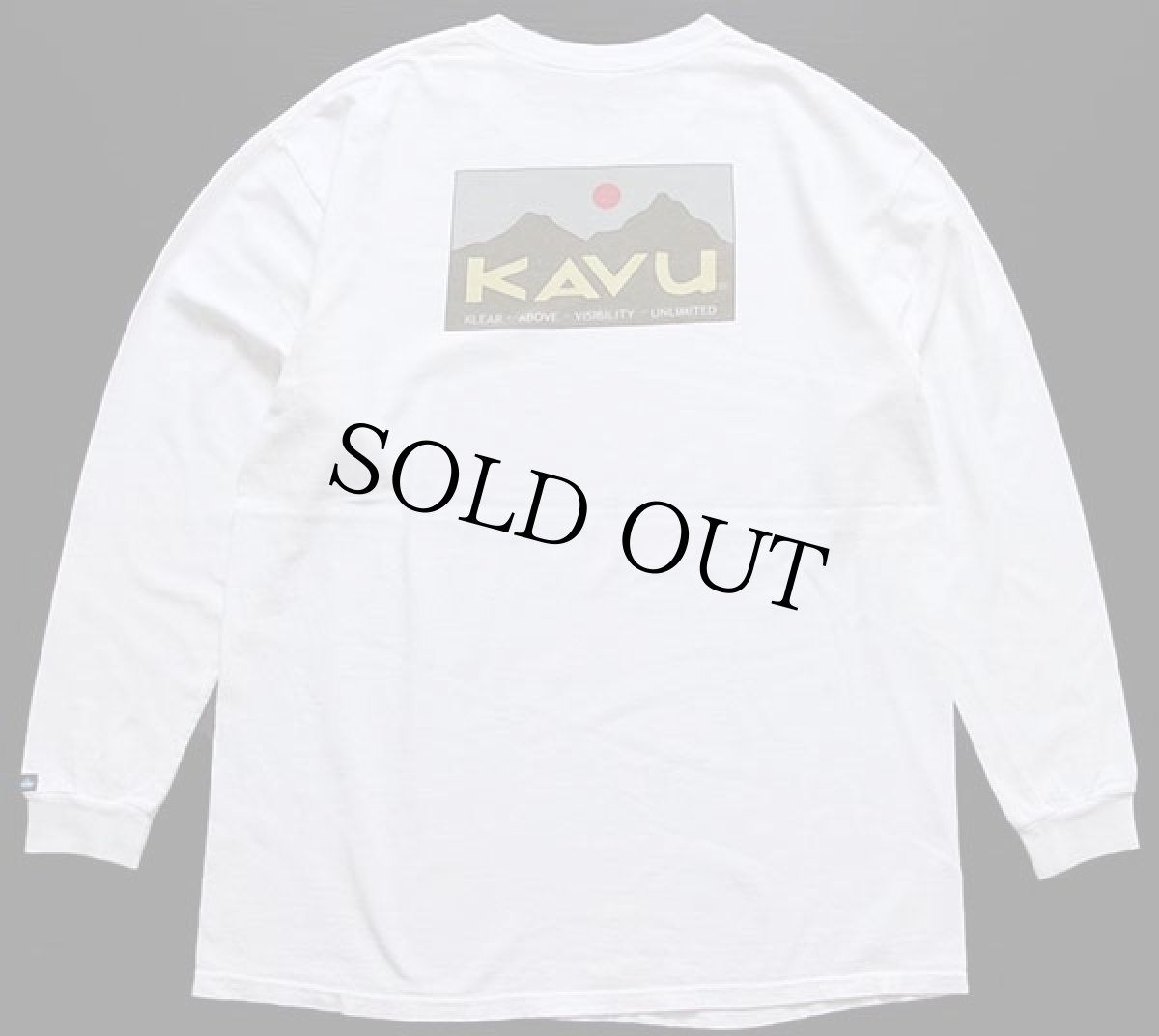画像2: 00s KAVUカブー ロゴ コットン 長袖Tシャツ 白 (2)