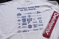 画像4: 90s USA製 RUSSELLラッセル Delchamps CHARITY RUN 95 スニーカー 協賛 両面プリント コットン 長袖Tシャツ 白 XL (4)