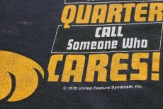 画像5: 80s Garfieldガーフィールド Here's A QUARTER CALL Someone Who CARES コットン 長袖Tシャツ ボロ 黒 (5)