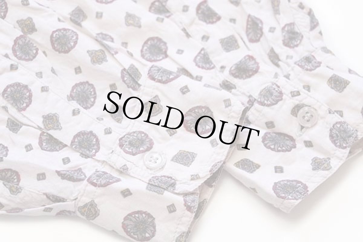 画像6: 80s Cold Wave 小紋柄 総柄 ボタンダウン レーヨンシャツ M (6)