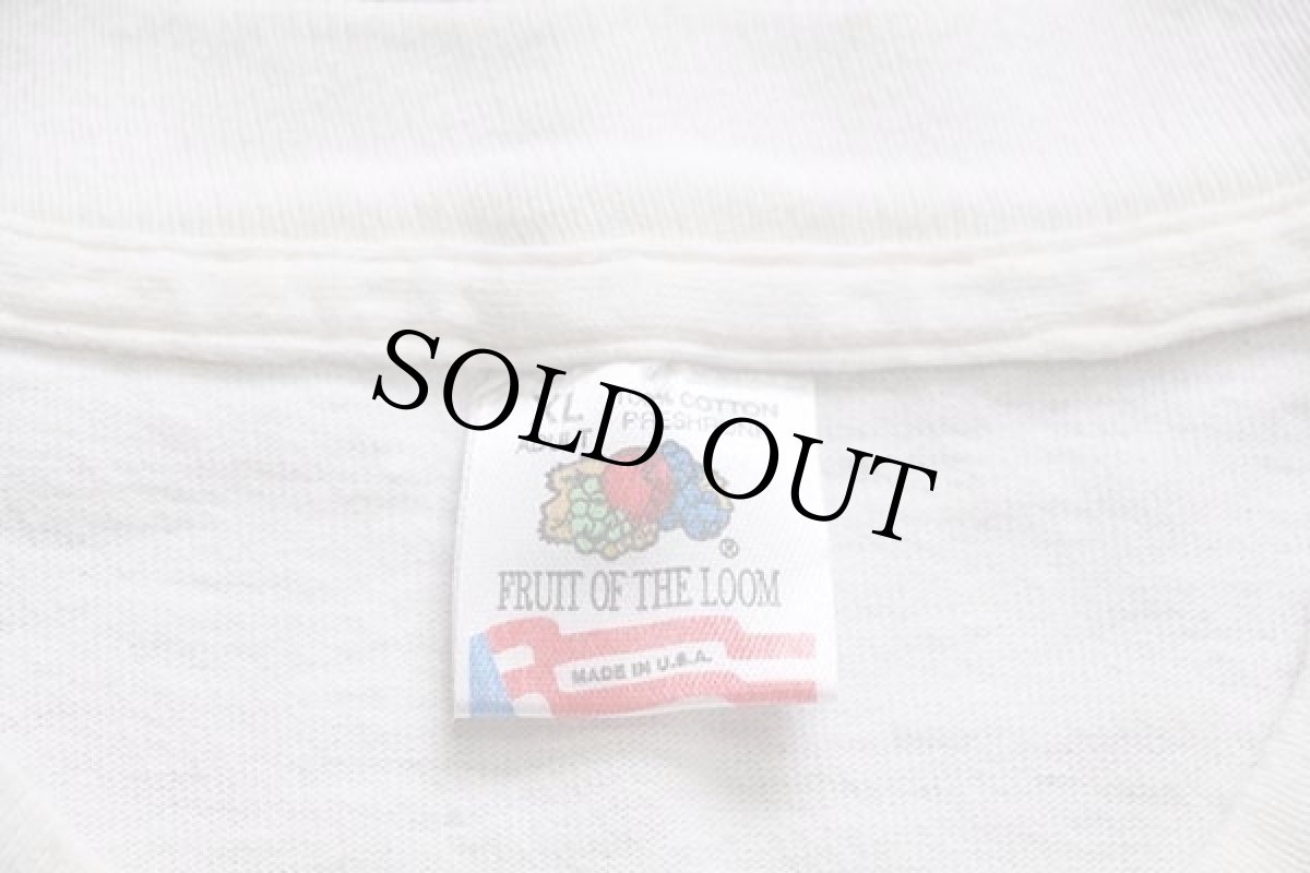 画像4: 90s USA製 shrine show スカル ハート コットン 長袖Tシャツ 生成り XL (4)