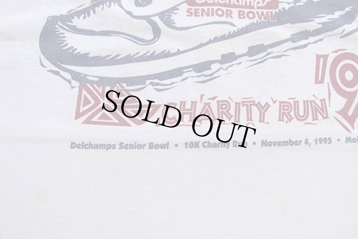 画像6: 90s USA製 RUSSELLラッセル Delchamps CHARITY RUN 95 スニーカー 協賛 両面プリント コットン 長袖Tシャツ 白 XL (6)