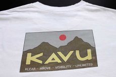 画像4: 00s KAVUカブー ロゴ コットン 長袖Tシャツ 白 (4)