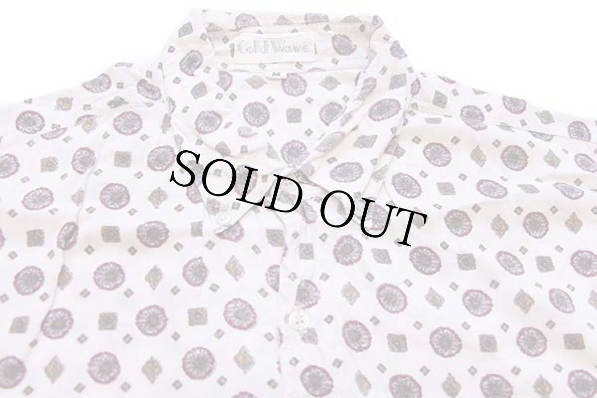 画像3: 80s Cold Wave 小紋柄 総柄 ボタンダウン レーヨンシャツ M (3)