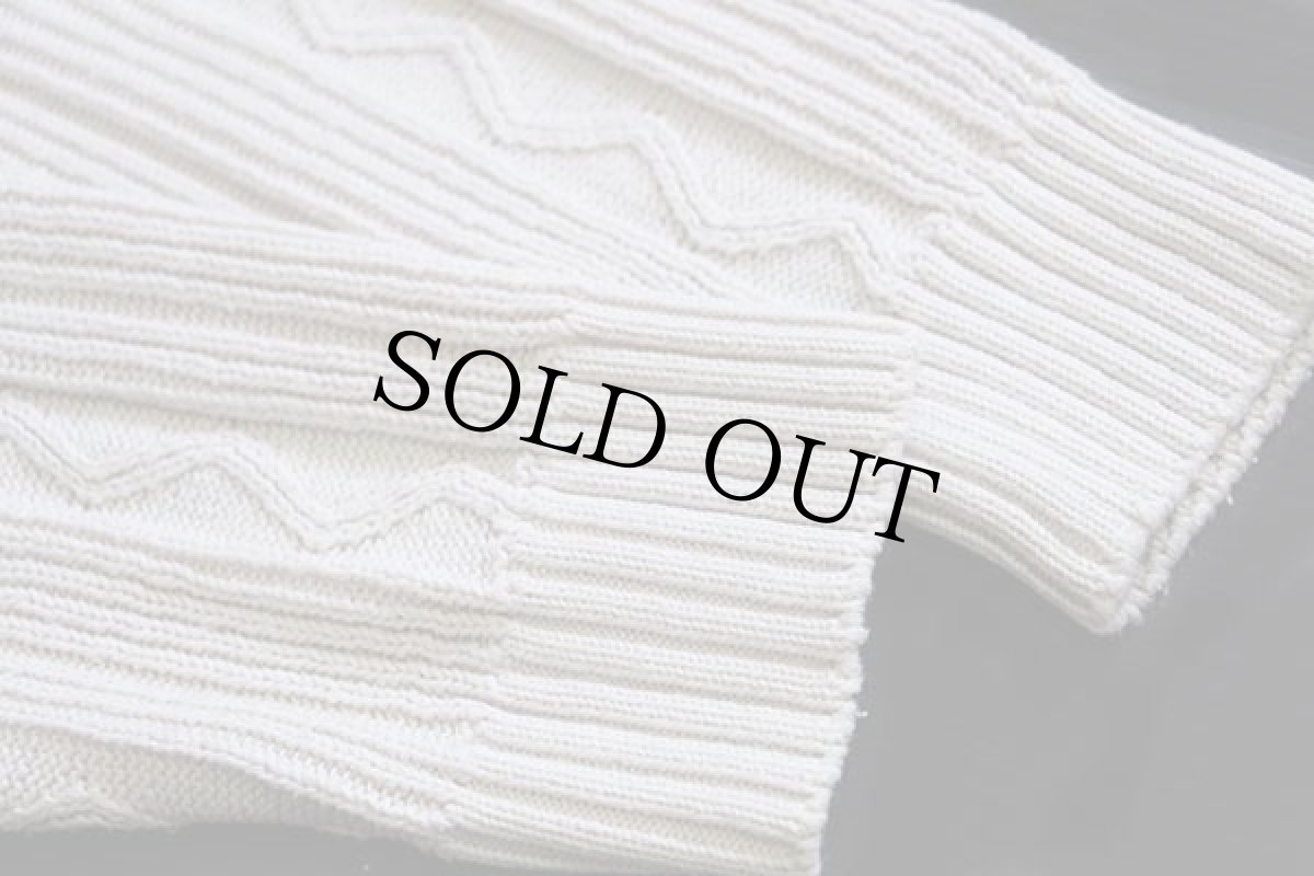 画像6: 90s Levi'sリーバイス 編み柄 コットン×アクリルニット カーディガン アイボリー XL★ユーロ (6)