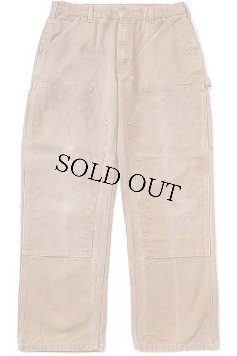 画像2: 00s メキシコ製 carharttカーハート ダブルニー ダック地 ペインターパンツ 茶 w36 L30 (2)