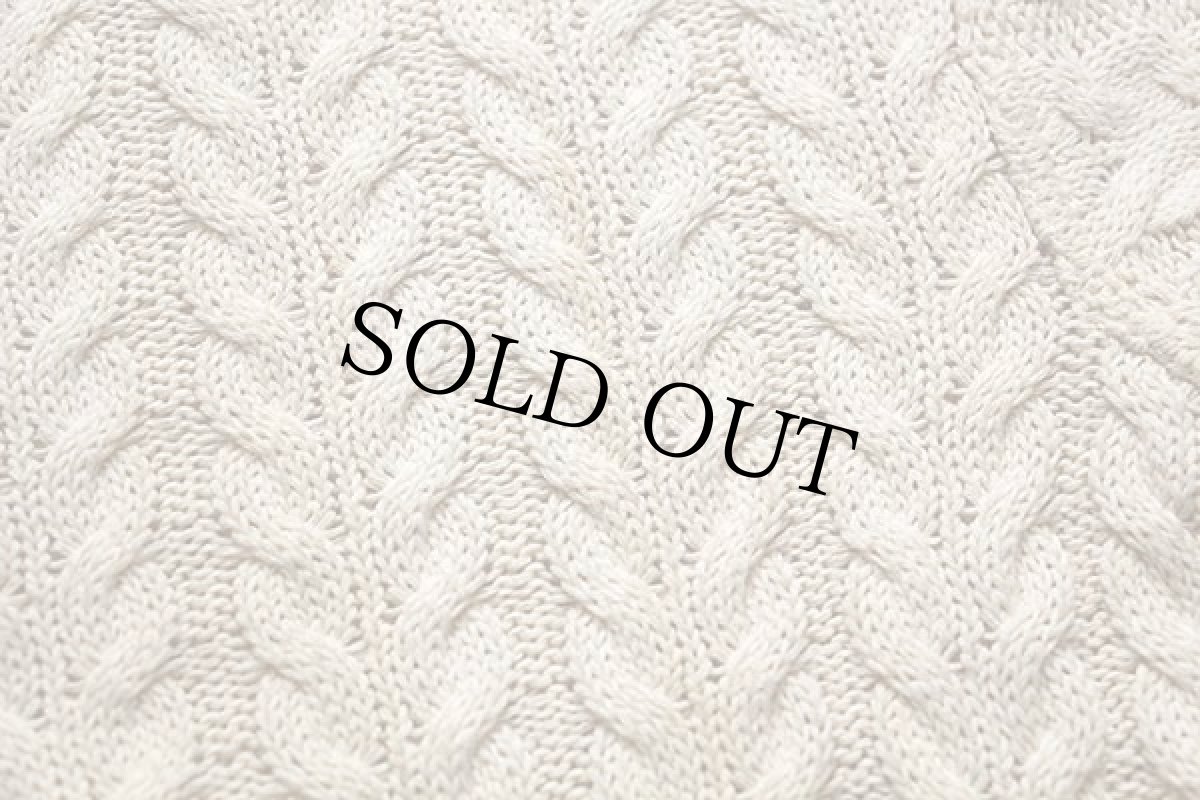 画像5: 90s イタリア製 Levi'sリーバイス Vネック ケーブル編み コットン×アクリルニット チルデンセーター ナチュラル L★ユーロ (5)