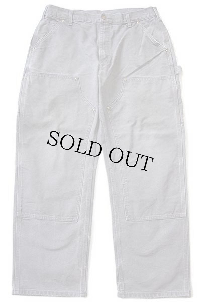 画像2: USA製 carharttカーハート ダブルニー ダック地 ペインターパンツ グレー w36 L30 (2)