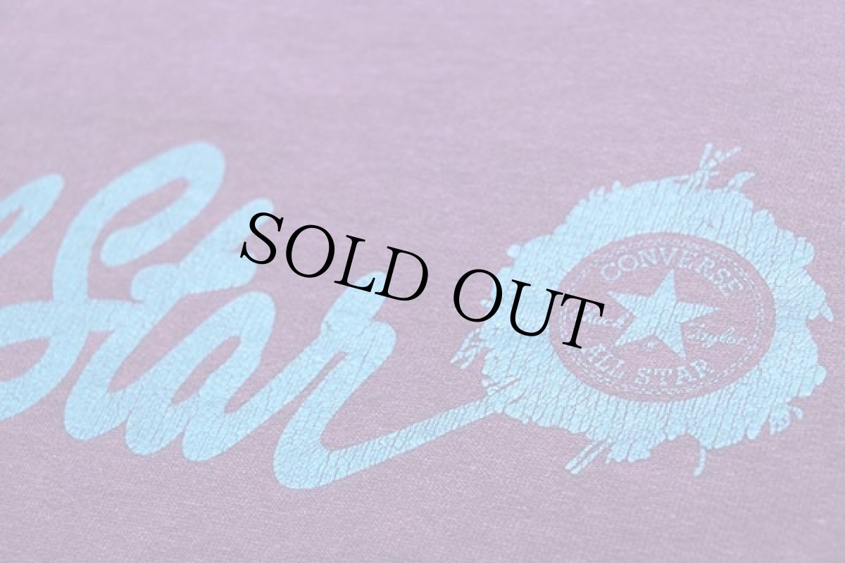 画像4: 90s CONVERSEコンバース ALLSTARオールスター ロゴ ツートン 切り替え 半袖スウェット 紫×水色 (4)