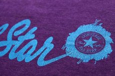 画像4: 90s CONVERSEコンバース ALLSTARオールスター ロゴ ツートン 切り替え 半袖スウェット 紫×水色 (4)