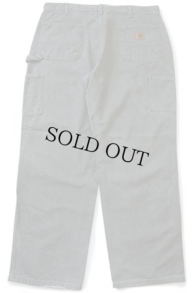 画像3: メキシコ製 carharttカーハート ダック地 ペインターパンツ モスグリーン w38 L30 (3)