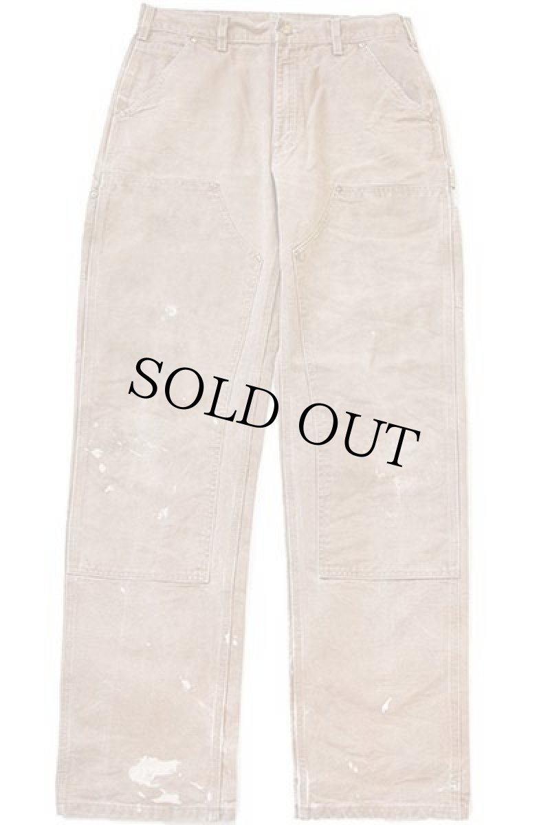 画像2: carharttカーハート ダブルニー ダック地 ペインターパンツ ペンキ飛び 茶 w34 (2)