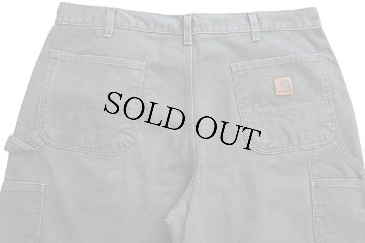 画像5: メキシコ製 carharttカーハート ダック地 ペインターパンツ モスグリーン w38 L30 (5)