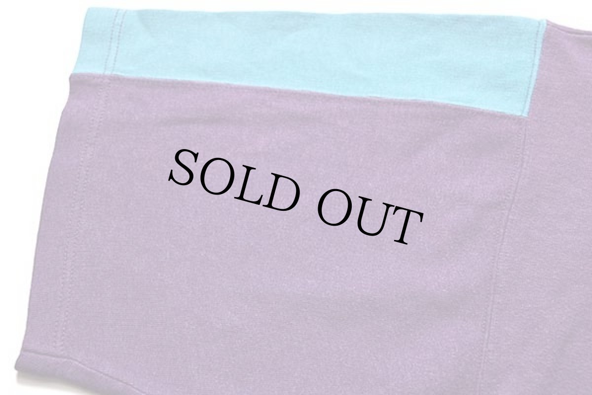 画像6: 90s CONVERSEコンバース ALLSTARオールスター ロゴ ツートン 切り替え 半袖スウェット 紫×水色 (6)