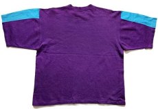 画像2: 90s CONVERSEコンバース ALLSTARオールスター ロゴ ツートン 切り替え 半袖スウェット 紫×水色 (2)
