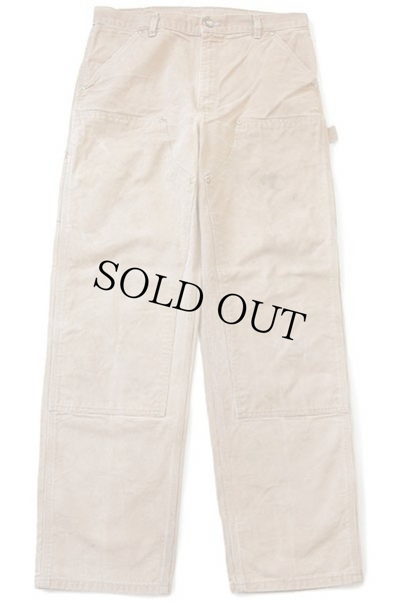 画像2: 90s USA製 carharttカーハート ダブルニー ダック地 ペインターパンツ 茶 w36 L30 (2)