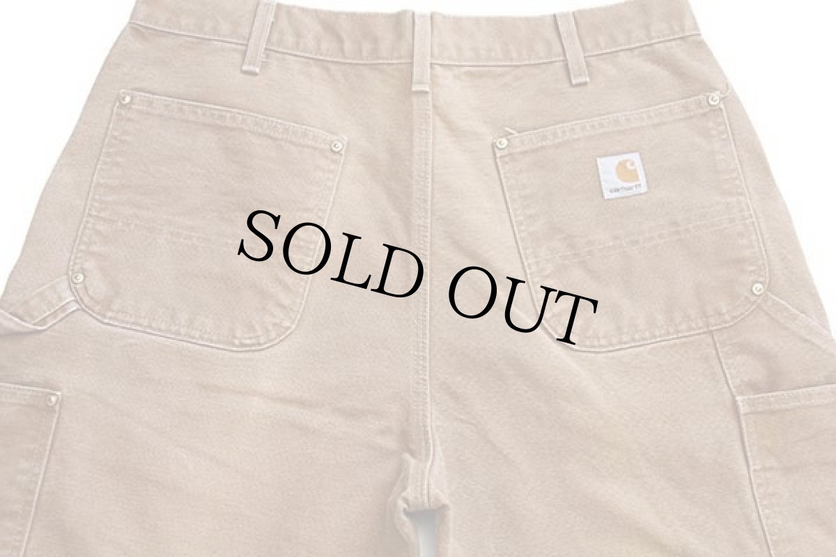 画像5: 00s メキシコ製 carharttカーハート ダブルニー ダック地 ペインターパンツ 茶 w36 L30 (5)