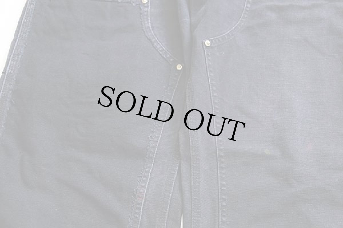 画像7: 90s USA製 carharttカーハート ダブルニー ダック地 ペインターパンツ カスタム 黒 w34 L32 (7)