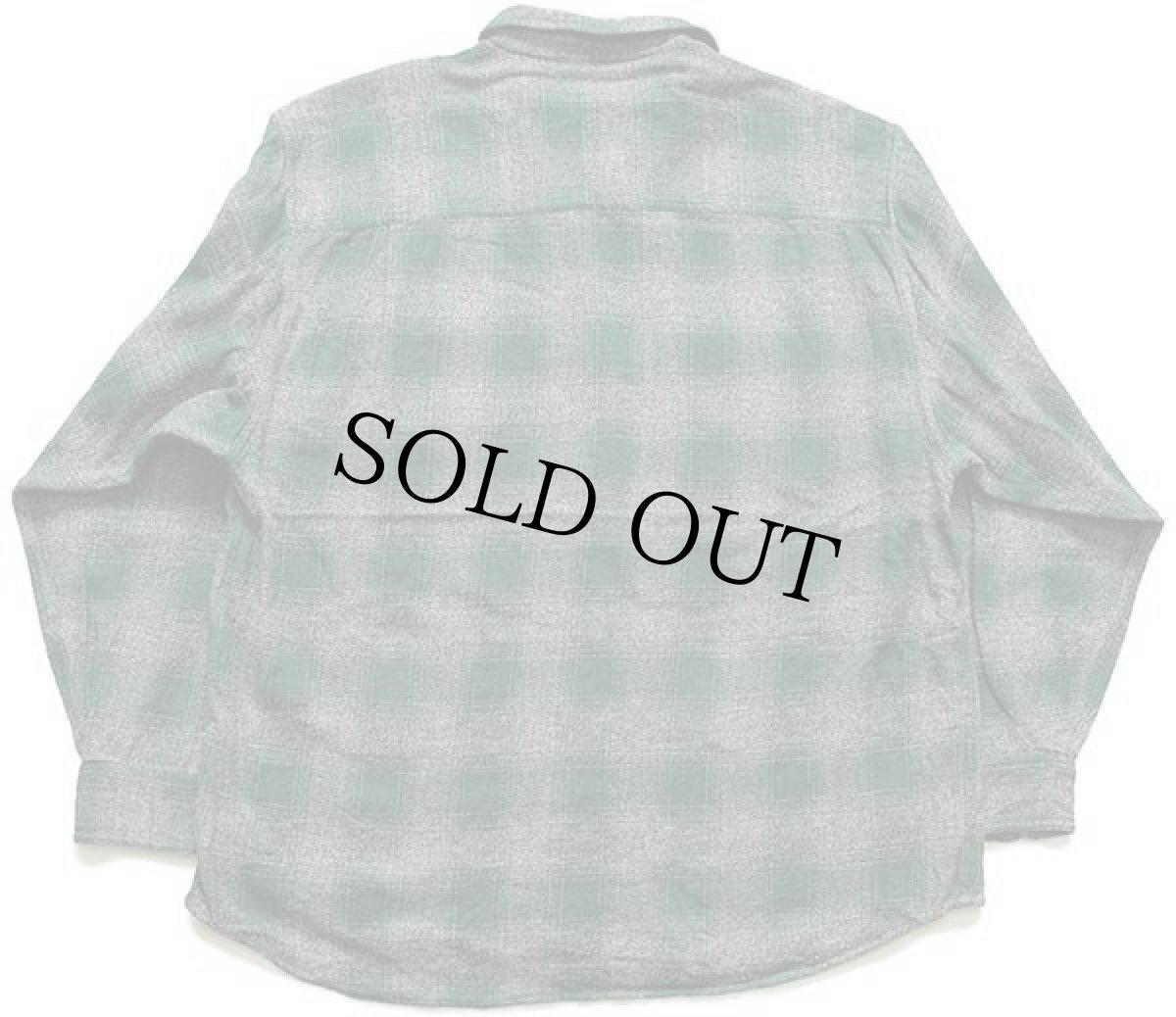 画像2: 90s John Baner オンブレチェック コットン フランネルシャツ 緑 (2)